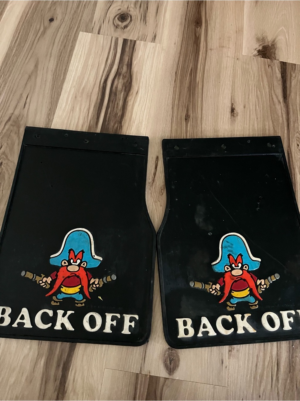 1970’s Yosemite Sam Back Off Warner Bros Mud Flaps Splash Guards Truck